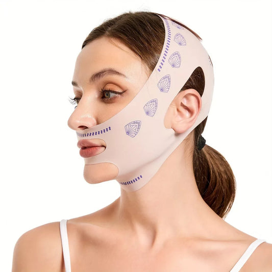 V-DermaLift – Máscara de Contorno Facial que Reduz Papada, Suaviza Rugas e Define o Rosto