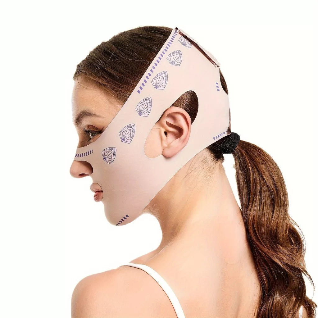 V-DermaLift – Máscara de Contorno Facial que Reduz Papada, Suaviza Rugas e Define o Rosto