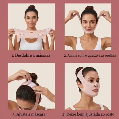 V-DermaLift – Máscara de Contorno Facial que Reduz Papada, Suaviza Rugas e Define o Rosto